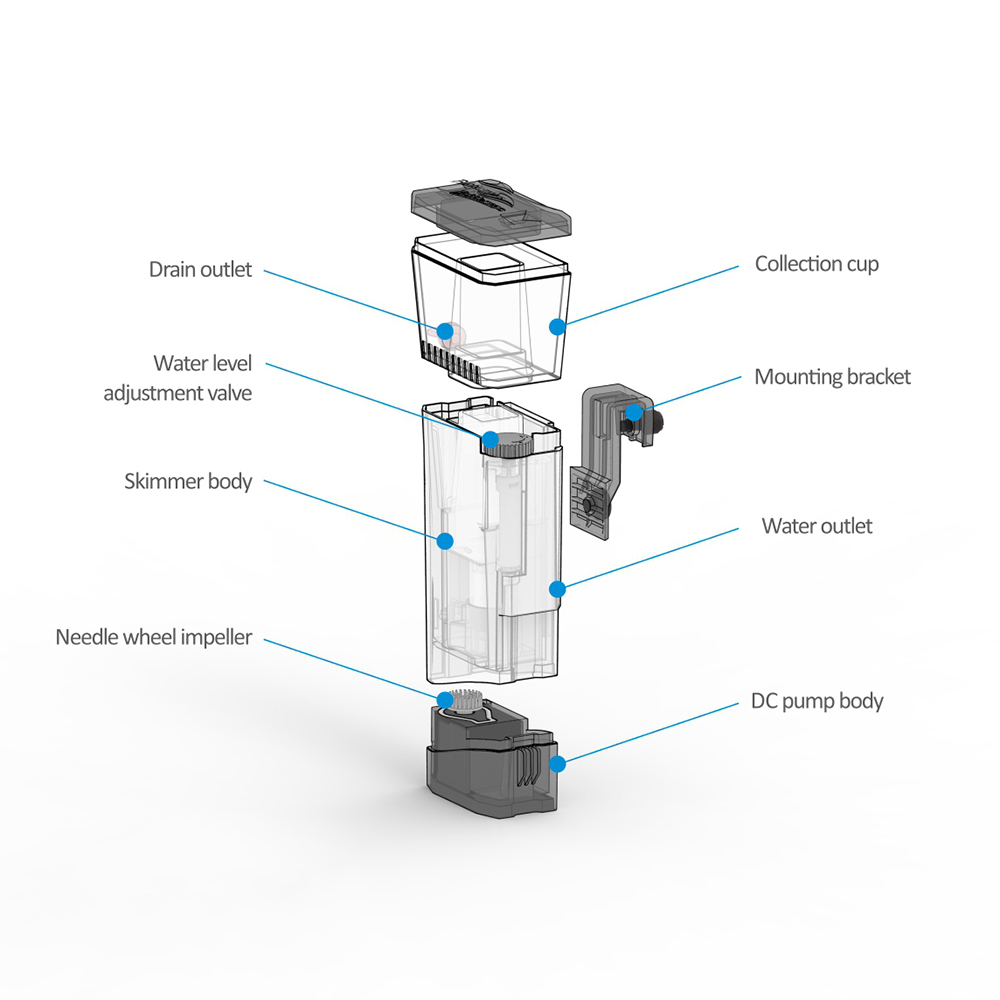 Internal Nano Skimmer Mini Q 1 - Marine Aquarium Protein Skimmer avis et prix