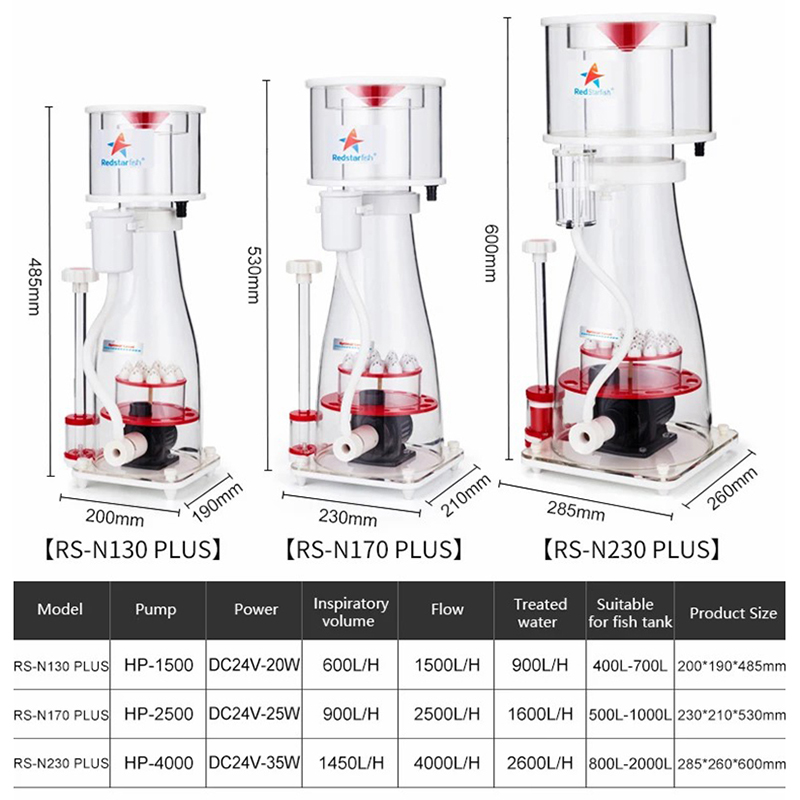 110-240V Red Starfish Aquarium - Marine Aquarium Protein Skimmer avis et prix
