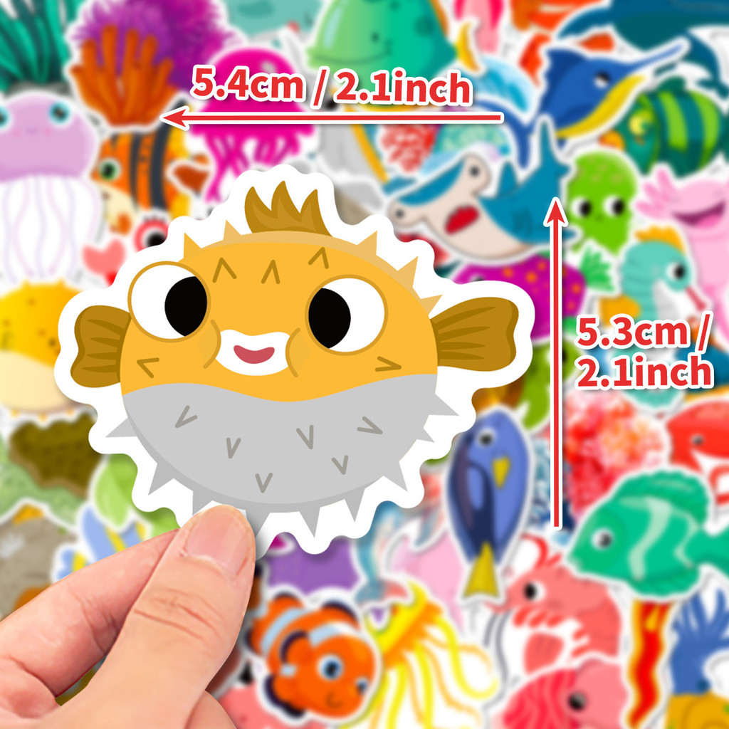 50Pcs Marine Life Stickers Dol - Marine Life Aquariums avis et prix