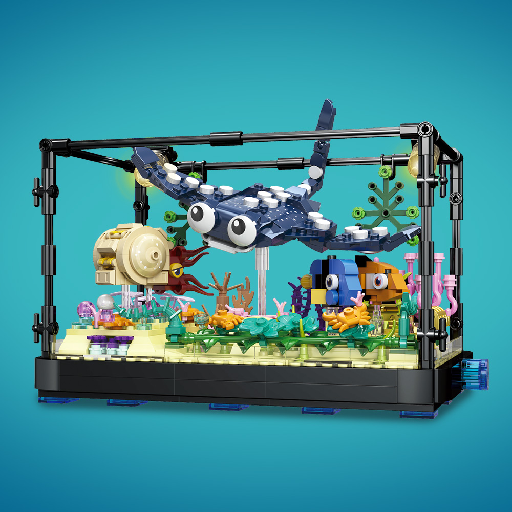 Fish Tank Block Set with Light - Marine Aquarium Cube avis et prix