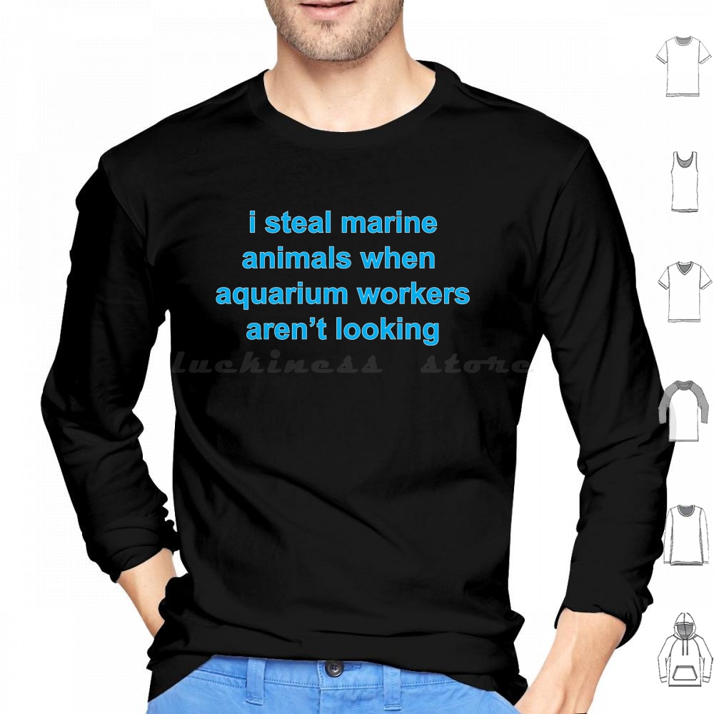Fishy Shirt Hoodie Cotton Long - Marine Life Aquariums avis et prix