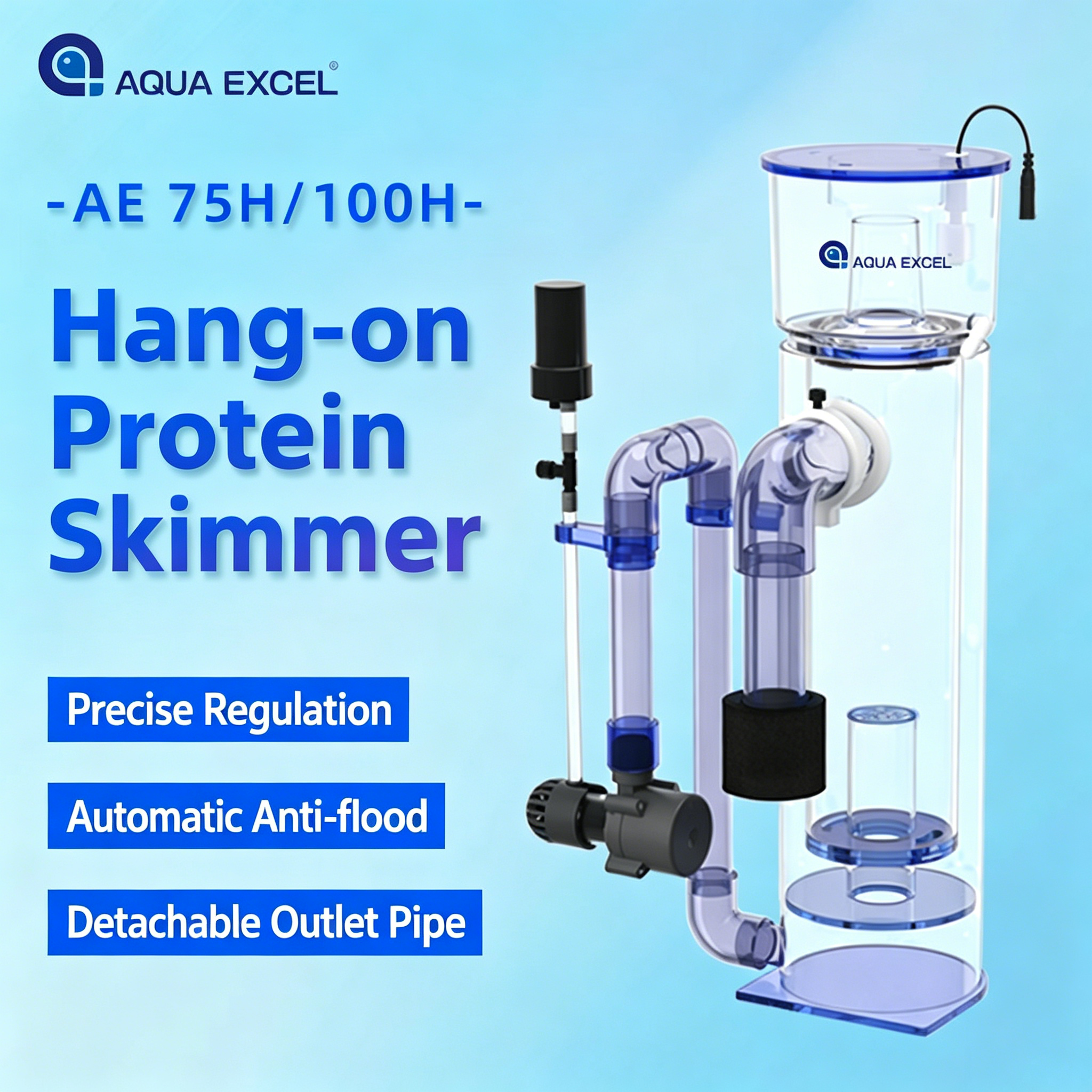 AQUA EXCEL AE-75H/100H Hang-on - Marine Aquarium Protein Skimmer avis et prix